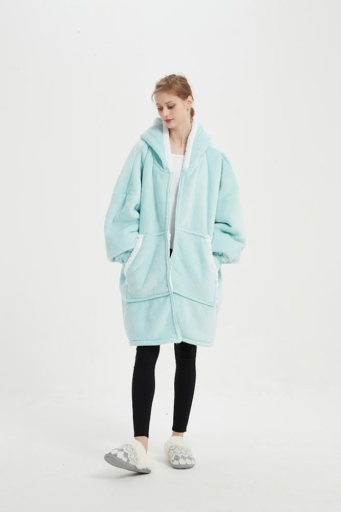 CozyNest Zipper Hoodie Blanket – Ultra Warm