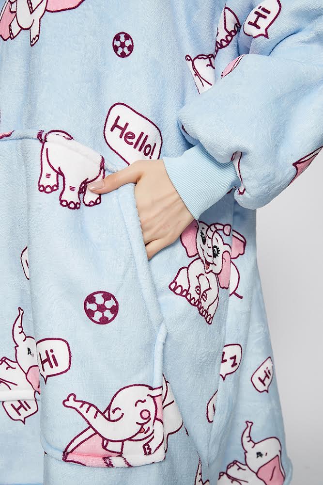 CozyNest Elephant Hoodie Blanket – Ultra Soft & Cozy