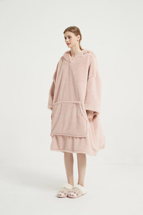 CozyNest Oversized Hoodie Blanket – Soft Light Pink | Ultra Cozy & Warm