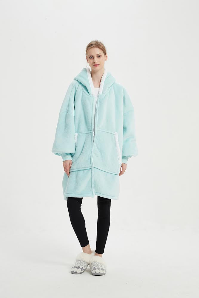 CozyNest Zipper Hoodie Blanket – Ultra Warm