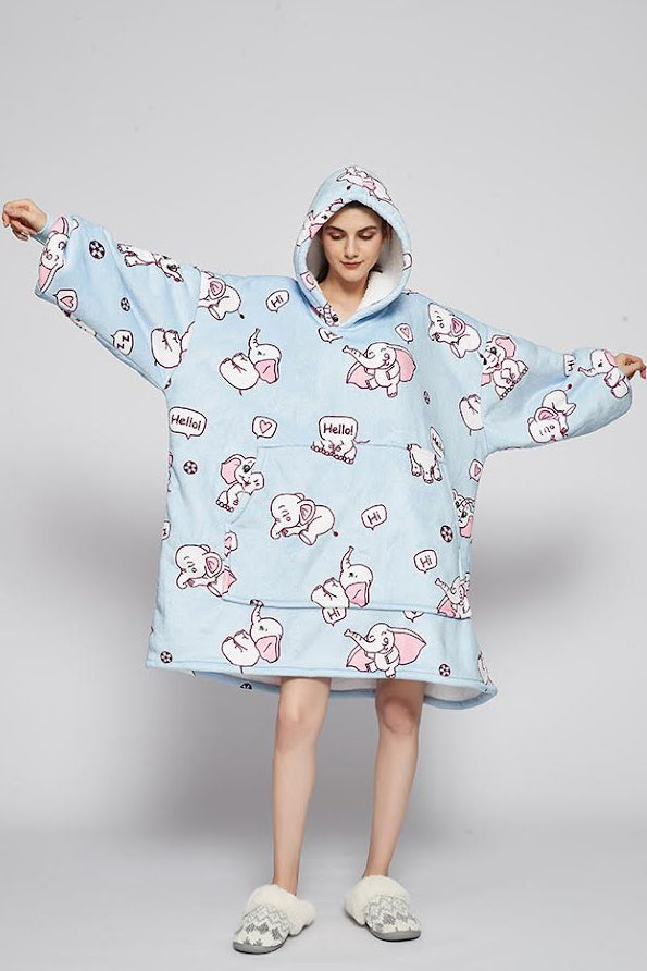 CozyNest Elephant Hoodie Blanket – Ultra Soft & Cozy