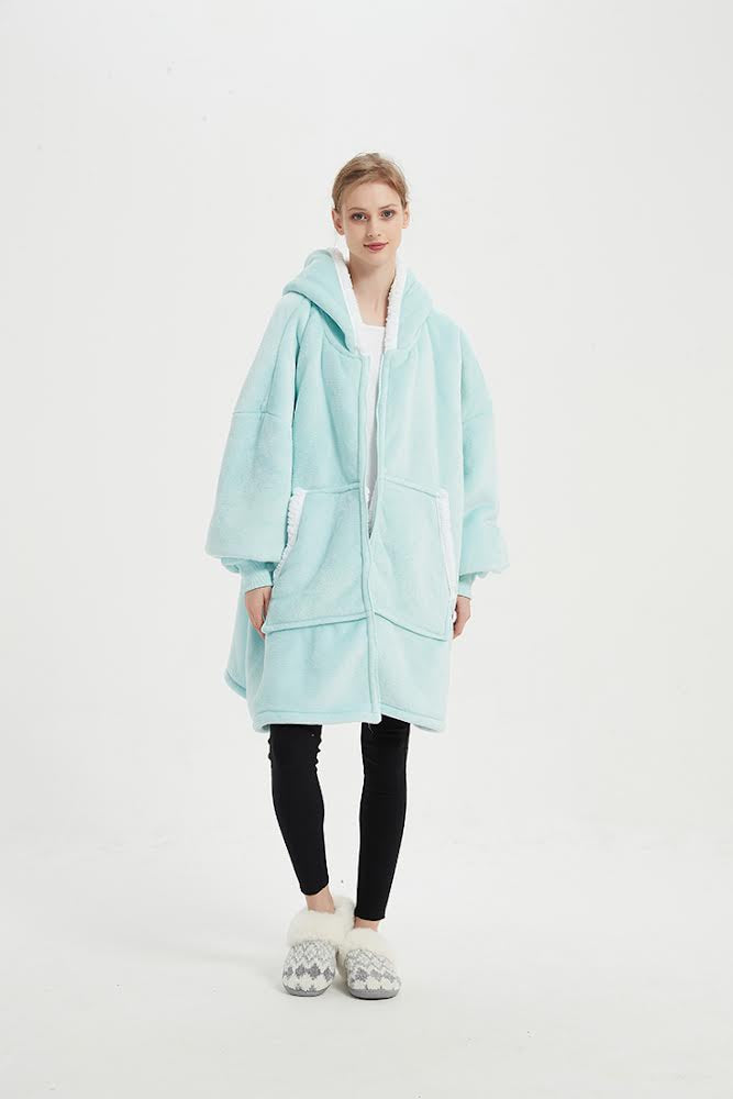 CozyNest Zipper Hoodie Blanket – Ultra Warm